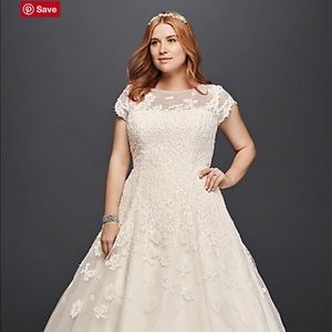 Oleg Cassini Dresses - Plus Size Tea Length Wedding Dress Oleg Cassini Dresses - Plus Size Tea Length Wedding Dress